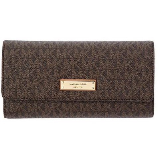 Michael Kors Handbags - Michael Kors Signature Jet Set Checkbook Wallet